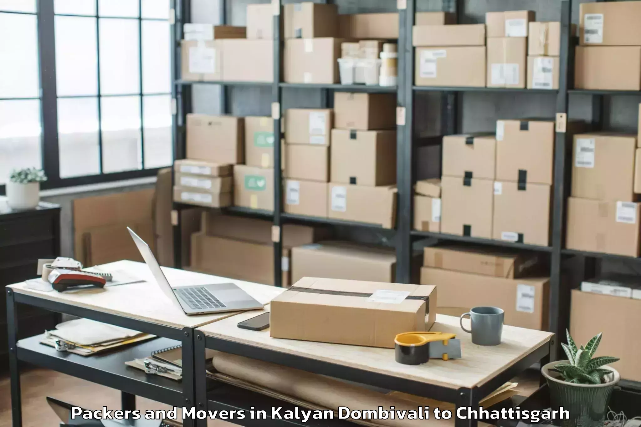 Affordable Kalyan Dombivali to Udaipur Dharamjaigarh Packers And Movers